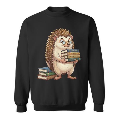 Cute Hedgehog Classics Stories Knowledge Fiction Reading Sweatshirt - Bookorys DE