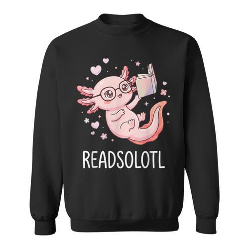 Cute Kawaii Readsolotl Axolotl Reading Book Pun Sweatshirt - Bookorys AU