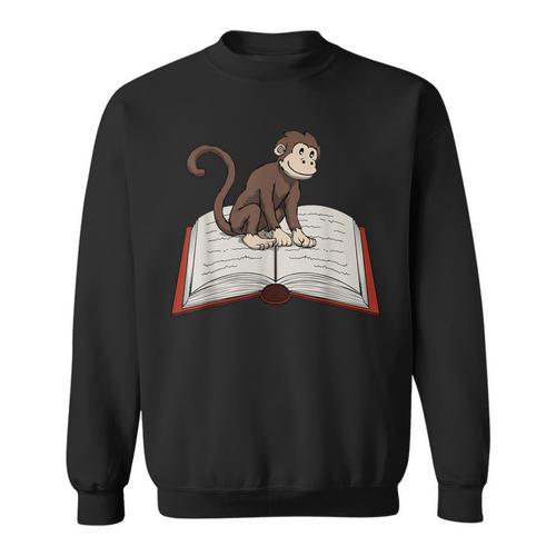 Cute Monkey Reading Books Literature Nature Sweatshirt - Bookorys UK