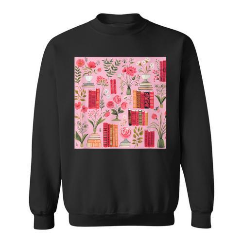 Cute Pink Book Pattern Book Lover Sweatshirt - Bookorys DE