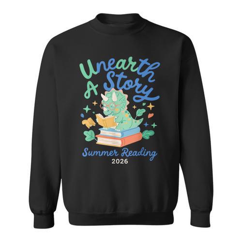 Cute Unearth a Story Triceratops Dinosaur Reading Books Dino Sweatshirt - Bookorys UK