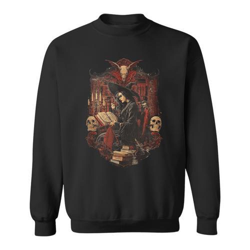 Dark Academia Witch Reading Book Gothic Library Sweatshirt - Bookorys CA