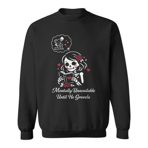 Dark Romance Skeleton Costume Woman Pajama Book Reading Sweatshirt - Bookorys