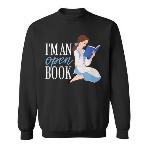 Disney Princess Belle I'm An Open Book Sweatshirt - Bookorys