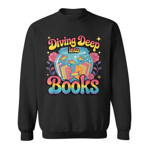 Diving Deep Into Books Oceanic Imagination Sweatshirt - Bookorys AU