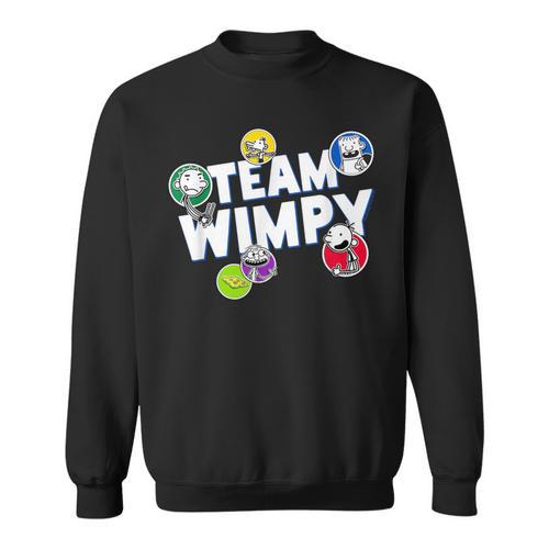 DOAWK Colorful Team Wimpy Sticker Collage Book Series Sweatshirt - Bookorys
