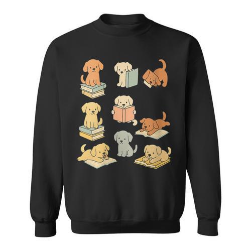 Dogs Reading Books Dog Lover Sweatshirt - Bookorys AU
