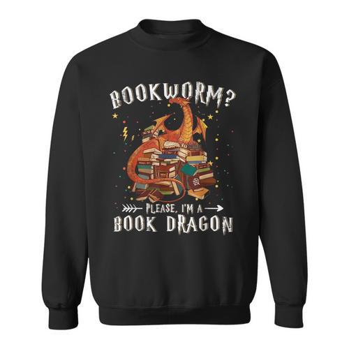 Dragon Book Shirt Bookworm Please I'm a Book Dragon Sweatshirt - Bookorys
