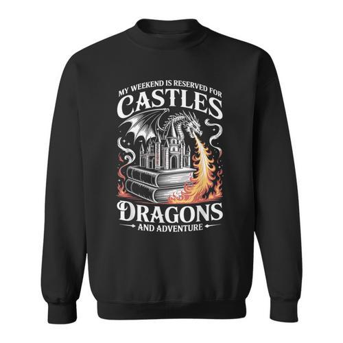 Fantasy Books Lover Bookish Fun Tee Book Club Dragon Reader Sweatshirt - Bookorys