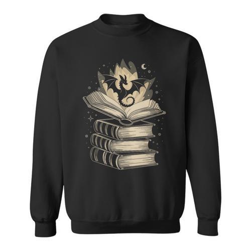 Fantasy Dragon & Books Magical Reader Sweatshirt - Bookorys