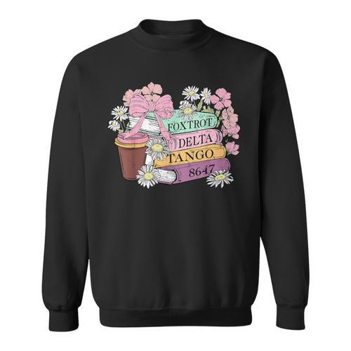 Floral Book Foxtrot Delta Tango 8647 Sweatshirt - Bookorys DE