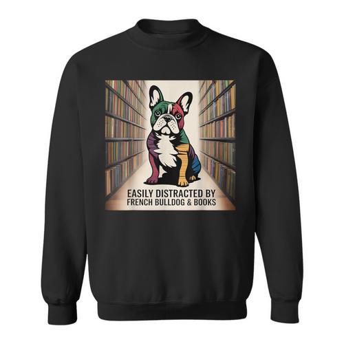 French Bulldog Dog Books Nerds Book Readers French Bulldog Sweatshirt - Bookorys UK