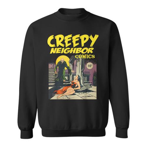 FUNNY Creepy Neighbor Comics Parody Horror Comic Book Sweatshirt - Bookorys