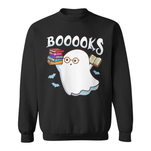 Halloween Books Librarian English Teacher Reader Reading Sweatshirt - Bookorys DE