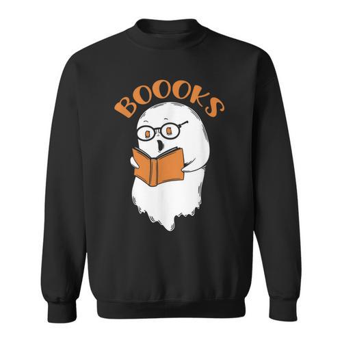 Halloween Boooks Ghost For Book Lover Sweatshirt - Bookorys UK