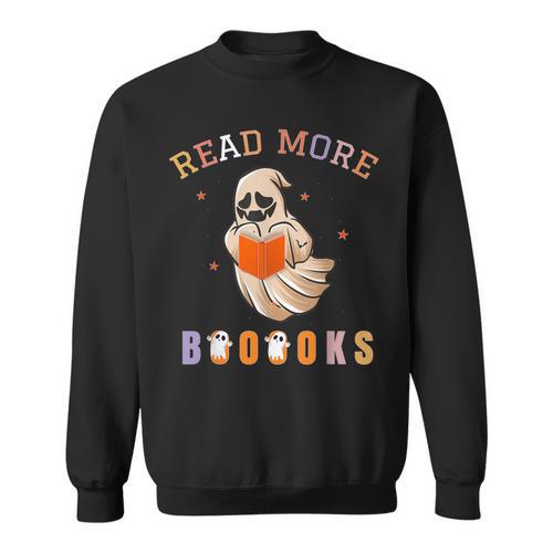 Halloween Read More Books Cute Boo Read a Book Sweatshirt - Bookorys