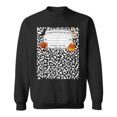 Halloween Teacher Composition Book Notebook Matching Group Sweatshirt - Bookorys AU