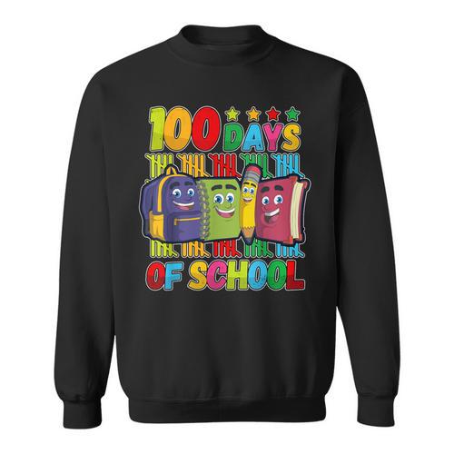 Happy 100 Day Of School Teacher Book 100 Days Of School Sweatshirt - Bookorys DE