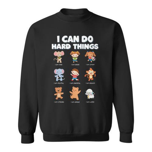 I Can Do Hard Things Children's Book Characters Sweatshirt - Bookorys CA