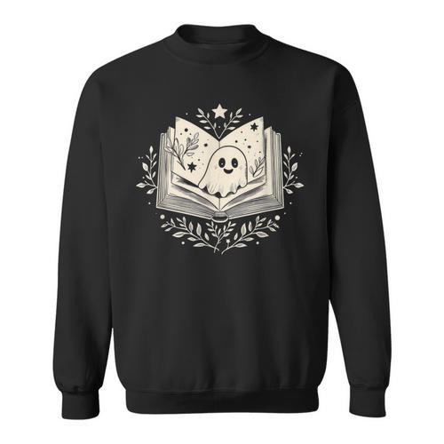 Haunted Library – Glowing Book Sweatshirt - Bookorys