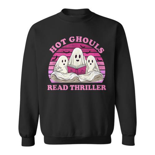 Hot Ghouls Read Thriller Spooky Book Club Reading Lovers Sweatshirt - Bookorys
