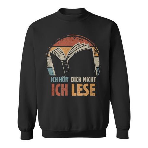 Ich HöR' Dich Nicht Ich Lese Reading Book Worm Sweatshirt - Bookorys