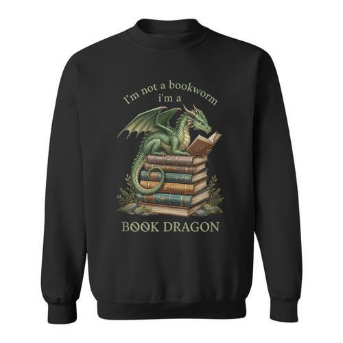 I'm Not A Bookworm I'm A Book Dragon Literary Dragon Reader Sweatshirt - Bookorys AU