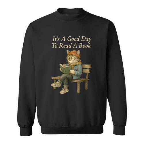 It’s A Good Day To Read A Book – Reading Cat Sweatshirt - Bookorys AU
