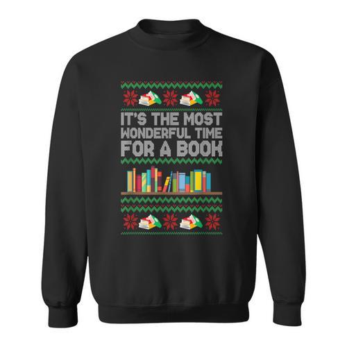 It's The Most Wonderful Time For A Book Xmas Bookworm Lover Sweatshirt - Bookorys DE