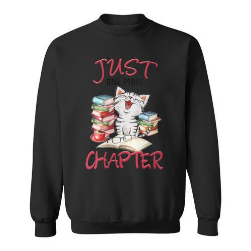 Just One More Chapter- I Love Reading Book And Meow Sweatshirt - Bookorys AU