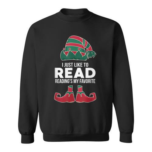 I Just Like To Read Reading's My Favorite Xmas Book Club Fan Sweatshirt - Bookorys CA