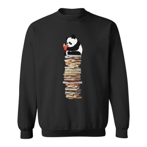 Kawaii Reading Books And Tea Panda Sweatshirt - Bookorys DE