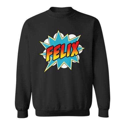 Kids Boys Felix Comic Book Superhero Name Sweatshirt - Bookorys DE