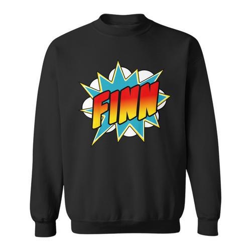 Kids Boys Finn Name Comic Book Superhero Sweatshirt - Bookorys