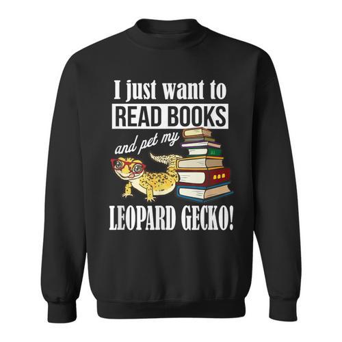 Kids Boys Girls Reptile Read Books Pet Leopard Gecko Lover Sweatshirt - Bookorys UK