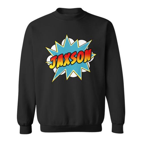 Kids Boys Jaxson Comic Book Superhero Name Sweatshirt - Bookorys