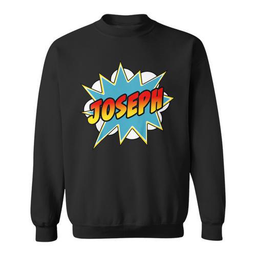 Kids Boys Joseph Comic Book Superhero Name Sweatshirt - Bookorys