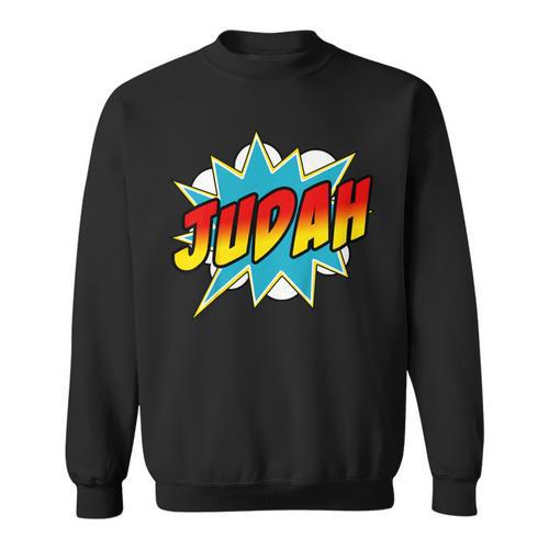 Kids Boys Judah Comic Book Superhero Name Sweatshirt - Bookorys UK