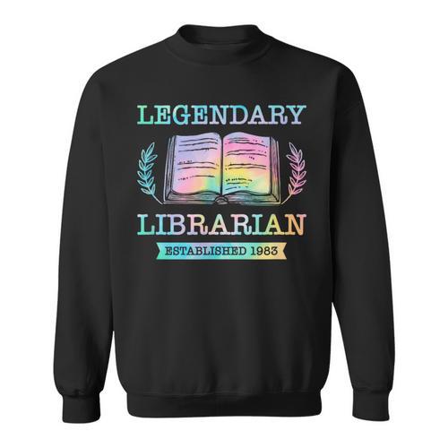 Legendary Librarian Established 1983 Library Book Birthday Sweatshirt - Bookorys UK