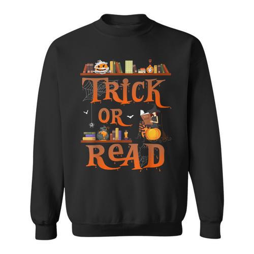 Librarian Trick Or Read Library Event Halloween Book Lovers Sweatshirt - Bookorys
