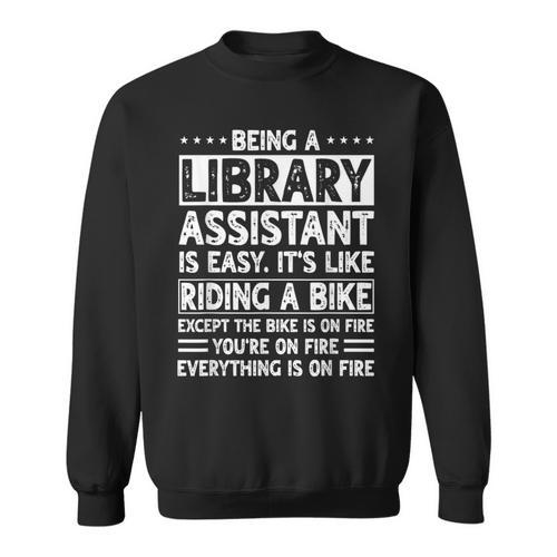 Library Assistant Librarian Associate Keeper Book Lover Sweatshirt - Bookorys CA