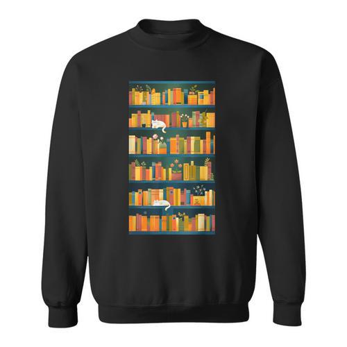 Library Book Lover Reading Reader Bookshelf Plants Sweatshirt - Bookorys DE