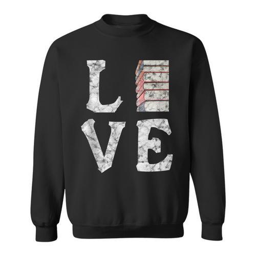 Love Books Book Stack Nerd Literary Readers Distressed Sweatshirt - Bookorys