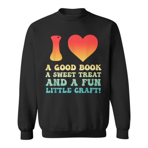 I Love A Good Book Sweet Treat Crochet Baking Sweatshirt - Bookorys DE
