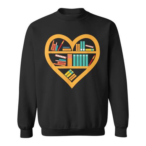 I Love Reading Heart Love Books Reading Club Sweatshirt - Bookorys CA