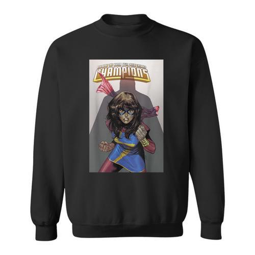 Marvel Comixology Champions Ms Marvel Comic Book Cover Sweatshirt - Bookorys