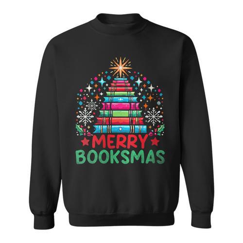 Merry Booksmas Librarian Library Book Reading Books Sweatshirt - Bookorys CA