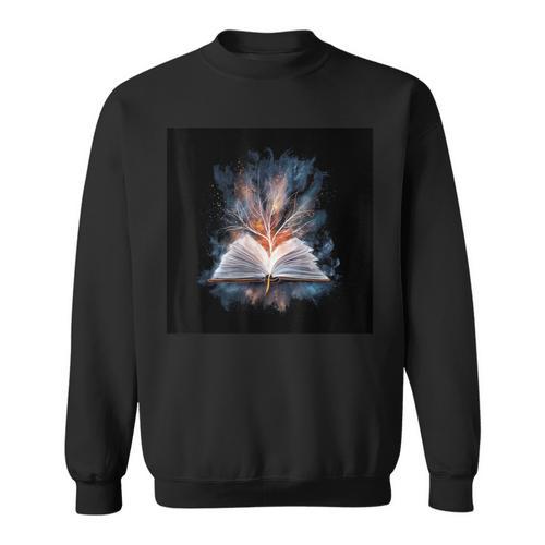Motif With Magical Magic Book Sweatshirt - Bookorys