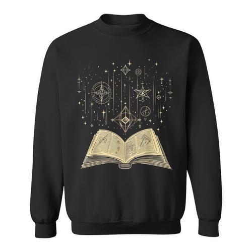 Mystic Astral Lunar Celestial Witch Spell Book Sweatshirt - Bookorys