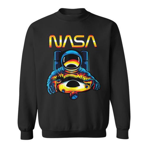 NASA Astronaut In Space Hole Comic Book Style Geek Sweatshirt - Bookorys AU